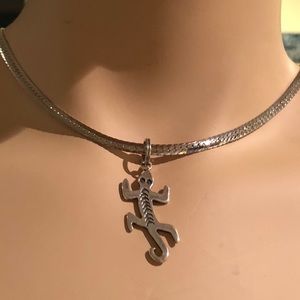 Vintage Sterling Silver Southwestern Reptile Gecko Charm Pendent